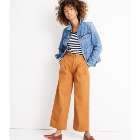 Madewell Pants - Madewell Pleated Wide Leg Pants-Golden Pecan